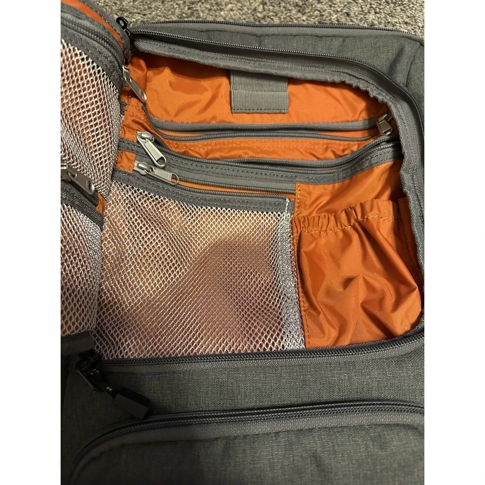 EBags Gray Laptop Backpack Soft Case Travel Business Bag Orange Lining